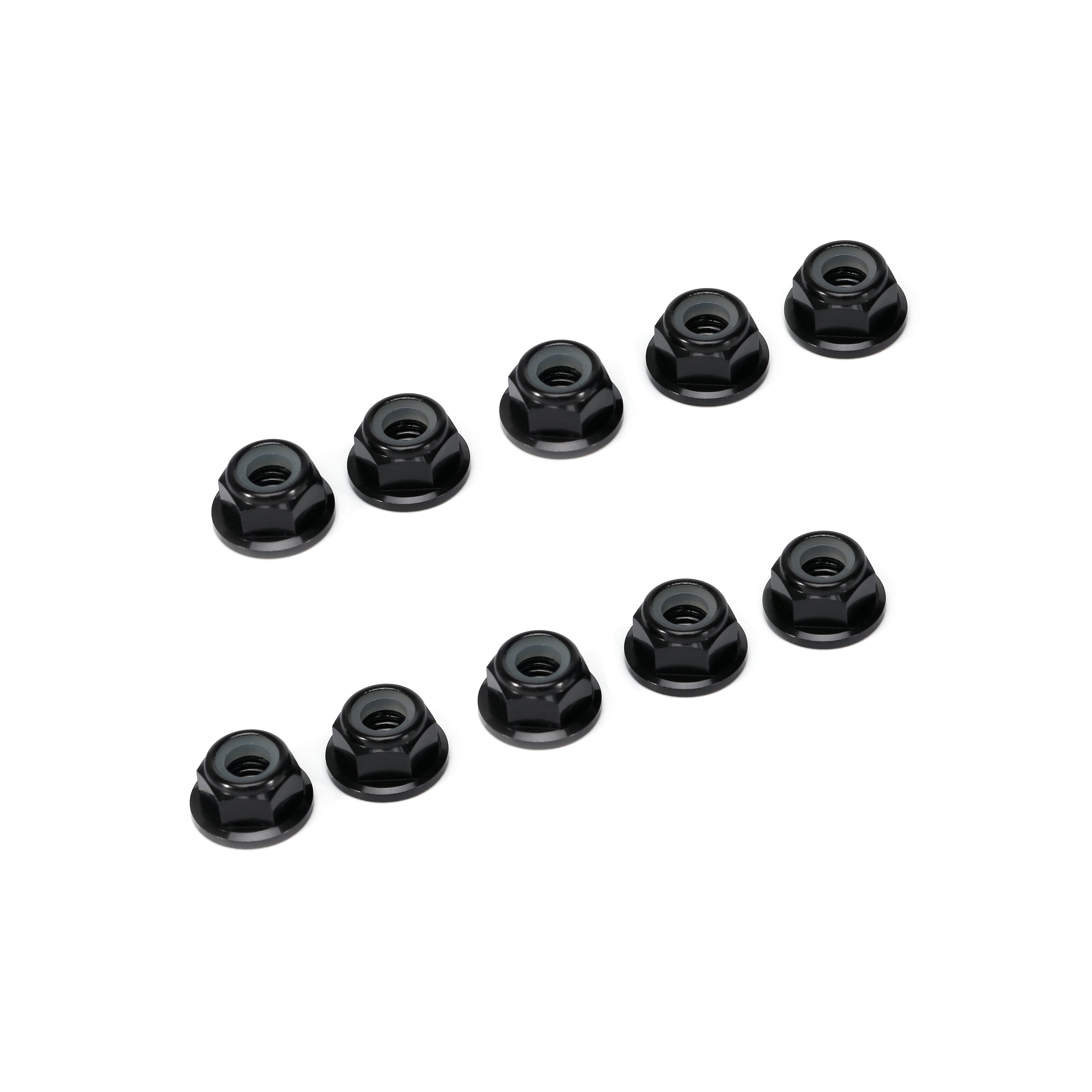 M5 Anodized Aluminum Flange Nylon Lock Nut - 20Pcs